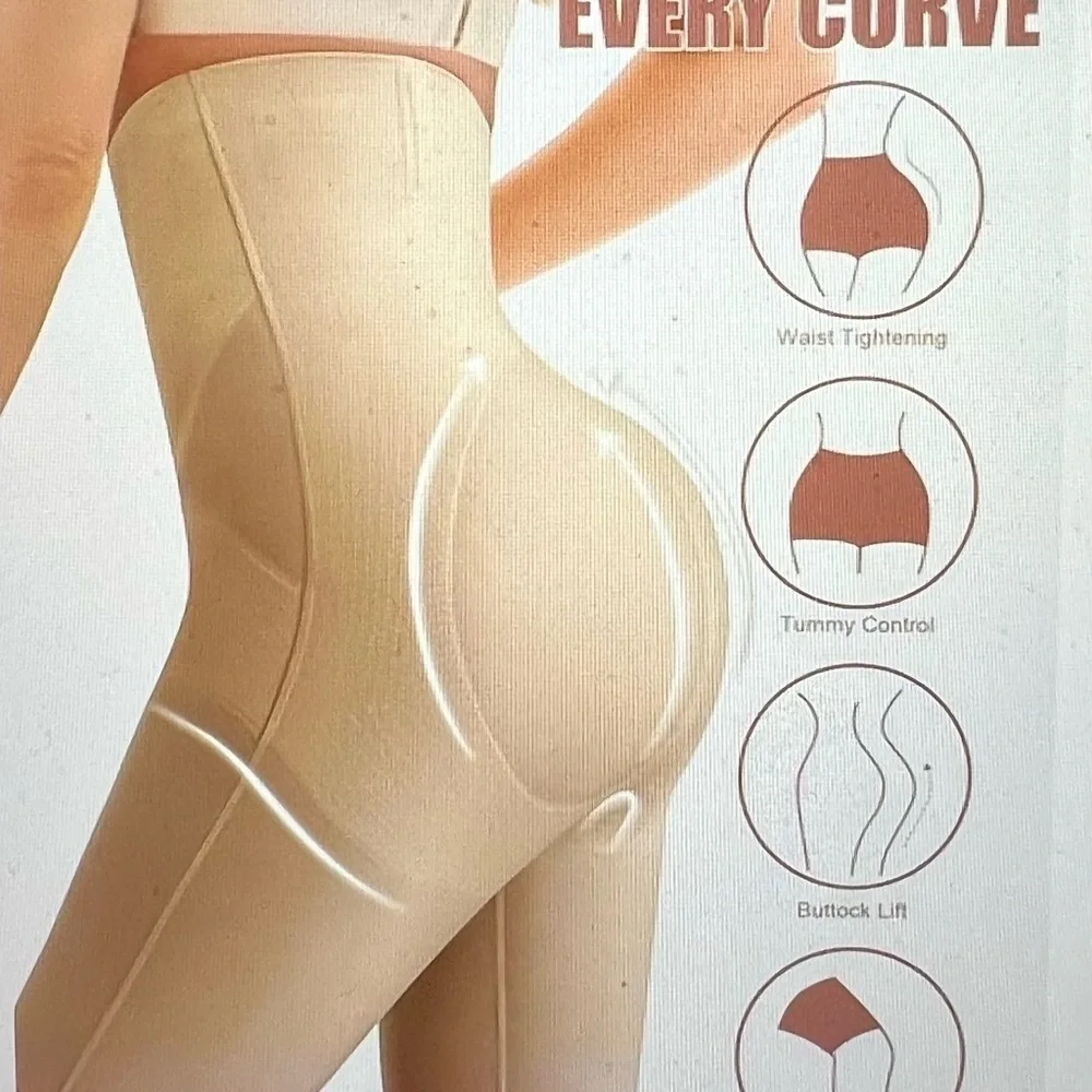 Djpoaug High-Waisted Butt Lifting Shapewear Shorts – Women’s Size M, Nude, NWT